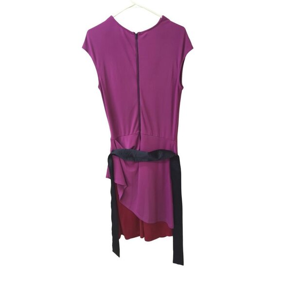 Narciso Rodriguez for Design Nation Pink and Red Dress with Black Sash - Picture 3 of 15